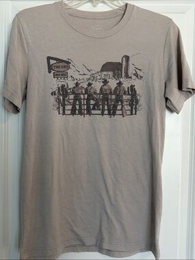 Western Graphic Short Sleeve Tee - Taupe size Medium